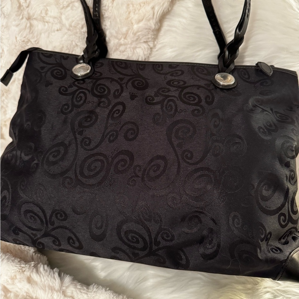 Brighton Black Swirly Embossed Tote Bag
